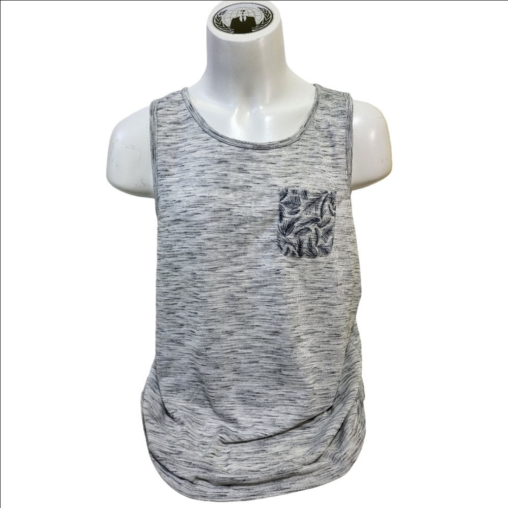 Deeluxe74 Men's Gray Sleeveless Tank Top with Pocket
